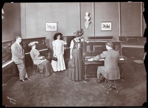 Een pianowinkel, New York, 1907